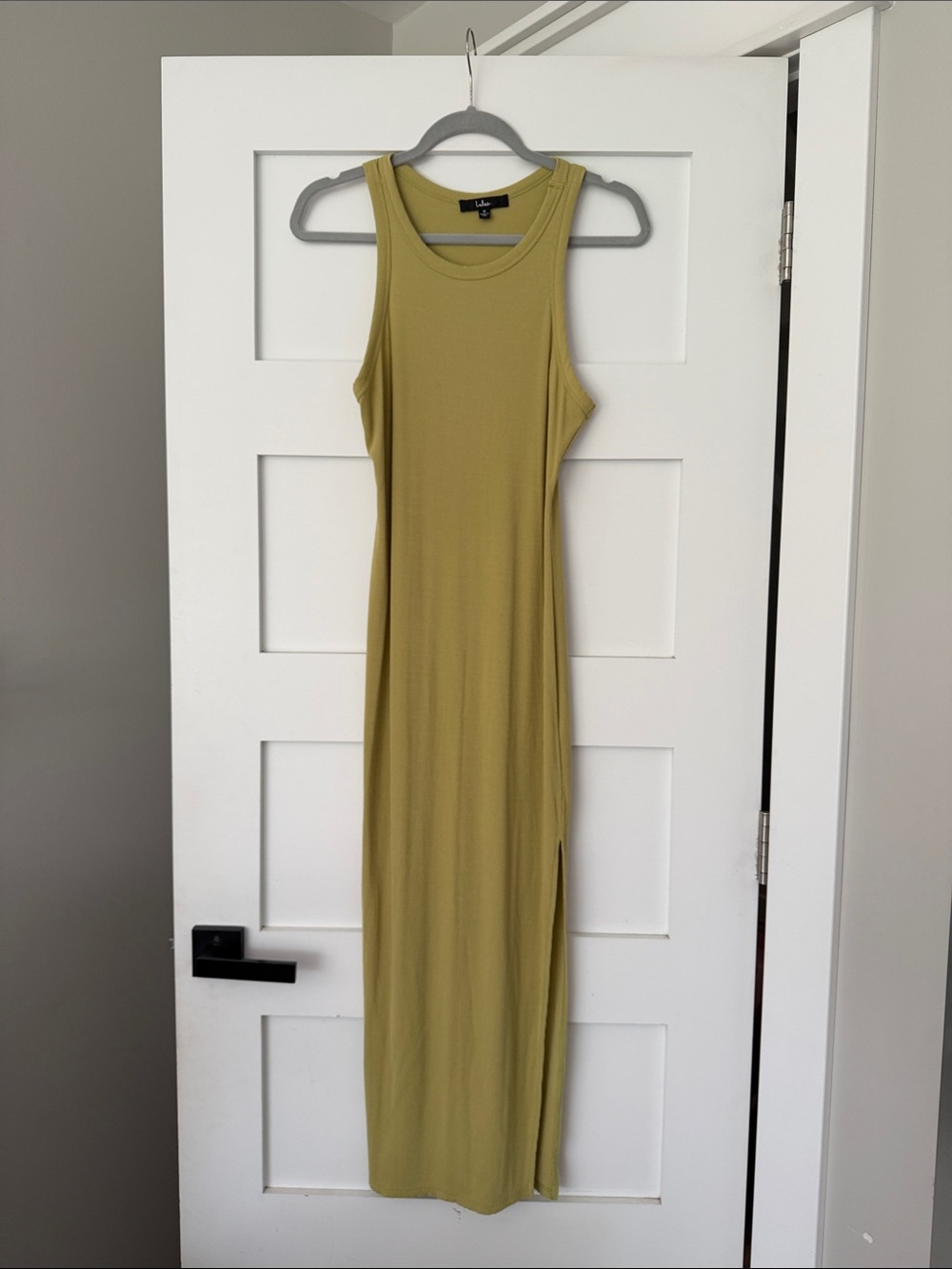 Lulus Ribbed Maxi Dress Women’s Medium Lime Green Tank Sleeveless Cruise Resort